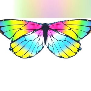 Colorful Kids Monarch Butterfly Wings Costume, Halloween Fairy Cosplay